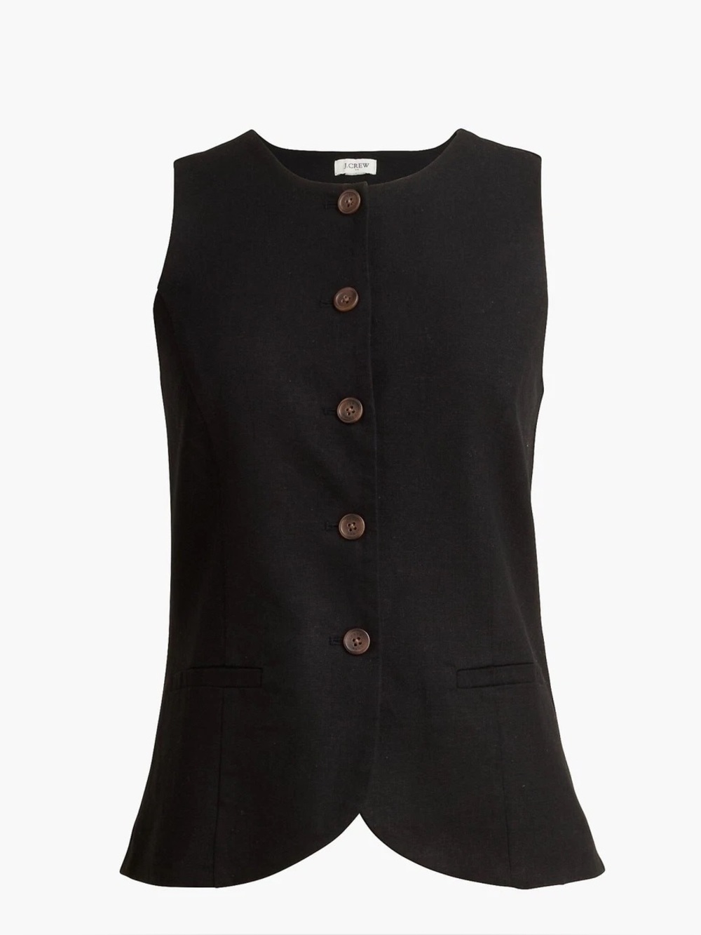 J crew Linen-blend button-front vest